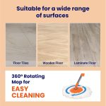 Chakaachak ECO Spin Bucket MOP with 4 Wheels,Bucket Floor Cleaning, Easy Wheels & Cleaning Mop with Bucket, pocha for Floor Cleaning, Mopping Set. - Image 5