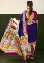 HMP Fashion Women's Ikat Hand Block Print Design Jaipuri Print Cotton Mulmul Saree with unstitch Blouse Piece - Image 6