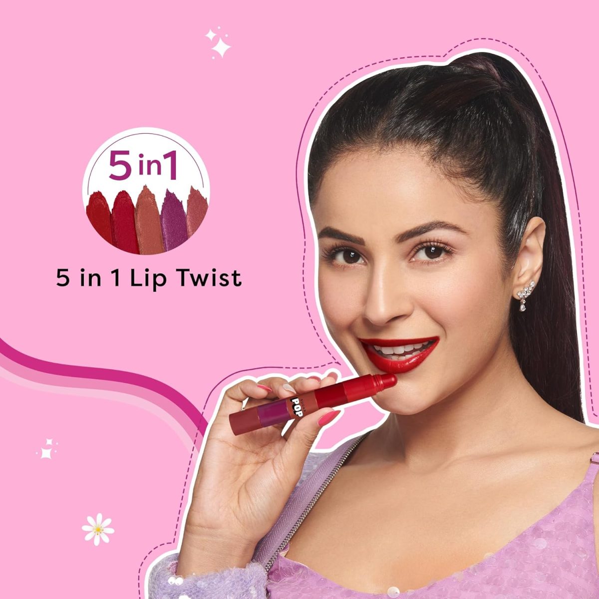 SUGAR POP 5 in 1 Lip Twist | Shea Butter | Stain-Matte | Long Lasting - 01 Perfect Pout - Image 8