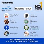 Panasonic 1.0 Ton 5 Star Premium Wi-Fi Inverter Smart Split AC (Matter Enabled, Higher Airflow, Copper Condenser, 7in1 Convertible, True AI, 4-Way, PM 0.1 Filter, CS/CU-NU12AKY5W, White) - Image 4