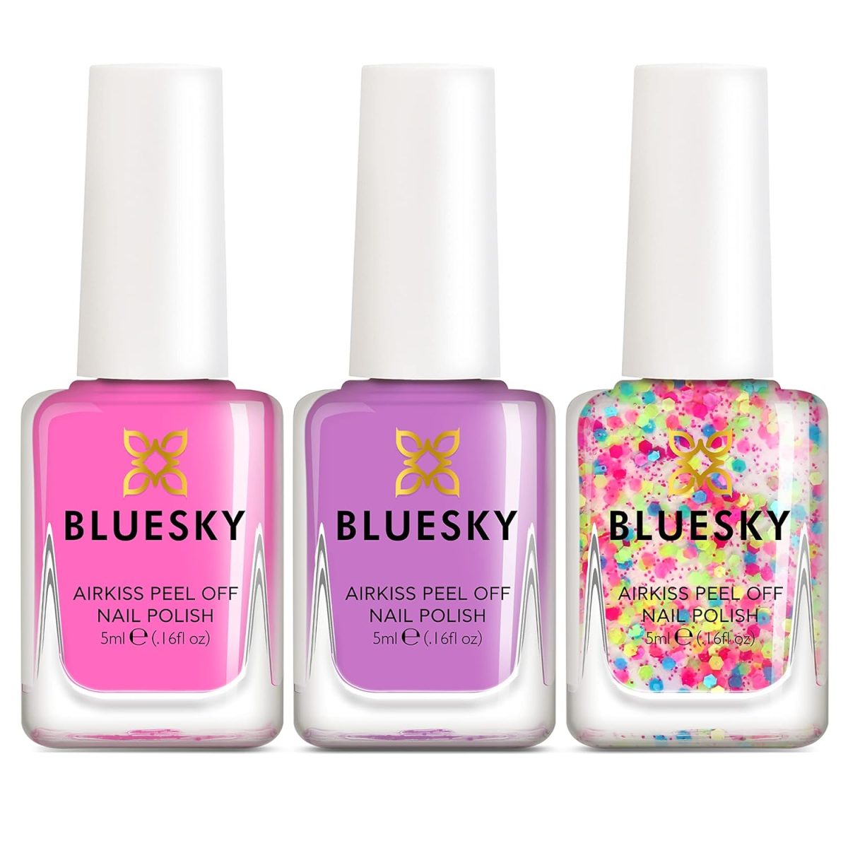 BLUESKY Kids Glossy Finish Nail Varnish Set Party Time Collection |Easy Peel-Off, Nail Polish For Kids,Gift Set,3 X 5Ml With Stickers - Image 6
