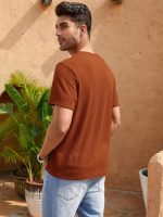 TAGDO Men's Waffle Knitted Crew Neck Regular Fit Tees (5154) - Image 3