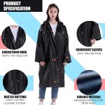 Pivalo EVA Waterproof Rain Coat Hooded Universal Outdoor Water Resistant Portable Suit for Men Women Boys & Girls (Universal Size,1 Pc Black) - Image 4