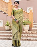 SIRIL Women's Banarasi Silk Saree Pure Silk Kanjivaram Saree With Unstitched Blouse Piece - Image 3