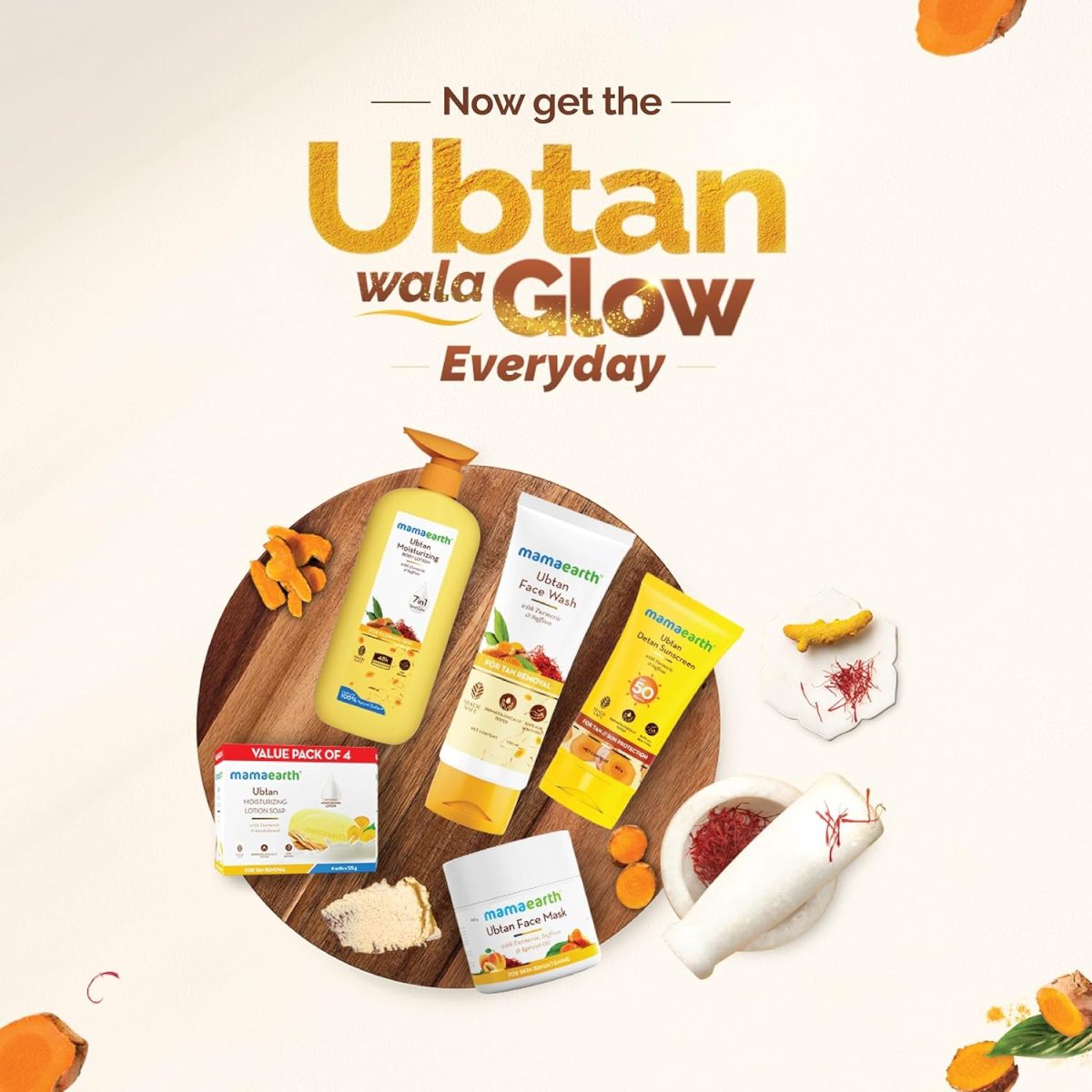 Mamaearth Ubtan Natural Glow Face Wash with Turmeric & Saffron | For Tan Removal & Skin brightening | SLS & Paraben Free | For All Skin Type | For Men & Women | 100 ml - Image 8