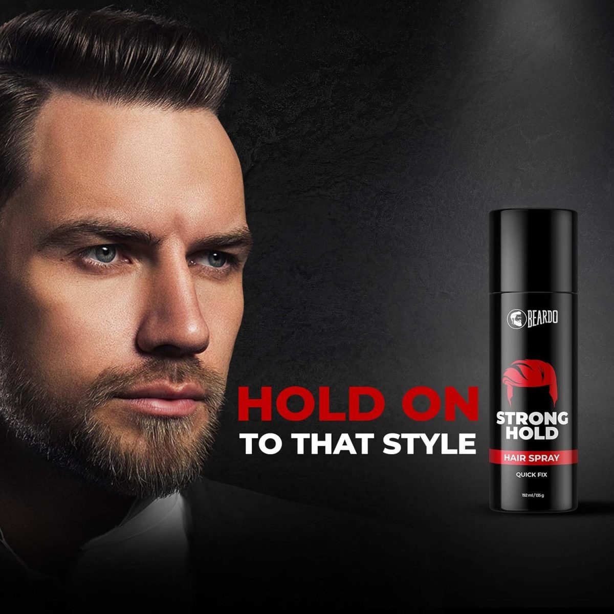 BEARDO Strong Hold Hair Spray, 192 Ml, Hair Spray For Men, Hair Styling, Hair Setting Spray, Hair Fixing Spray, Strong Hold, Natural Shine, Pack of 1 - Image 7