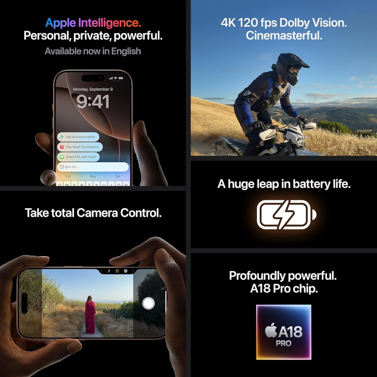 iPhone 16 Pro 128 GB: 5G Mobile Phone with Camera Control, 4K 120 fps Dolby Vision and a Huge Leap in Battery Life. Works with AirPods; Natural Titanium - Image 5