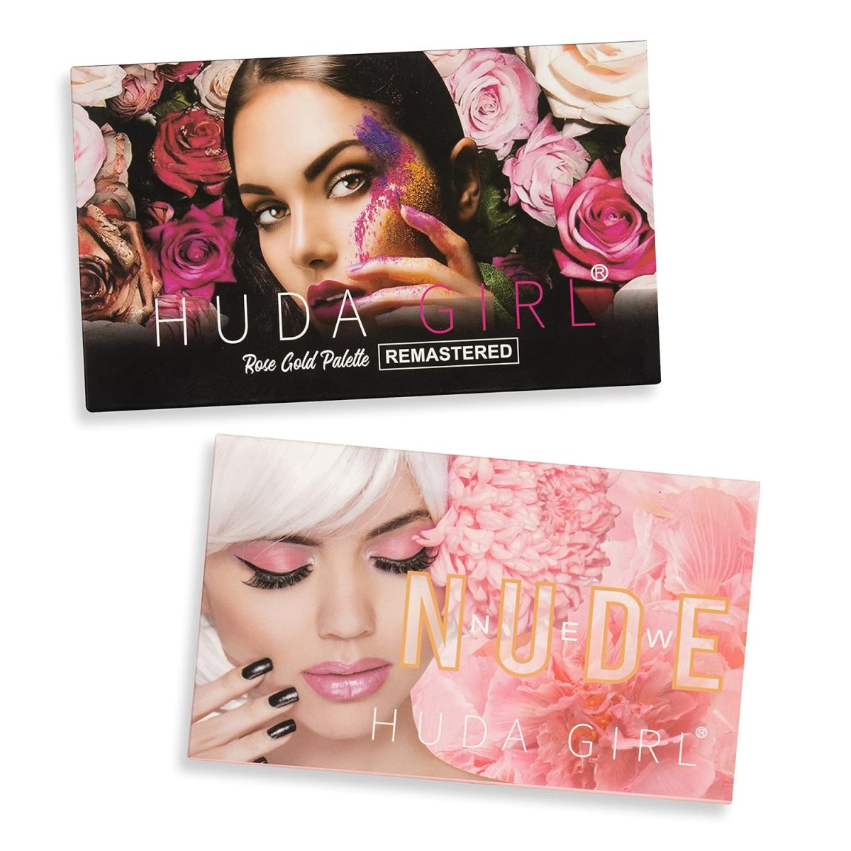 HUDA GIRL Beauty Rose Gold Remastered + Nude Edition Eyeshadow Palette Combo Kit - 36 Matte and Shimmer Finishes, Includes Black Eyeshadow - Complete Eye Shadow Palette Set - Image 3