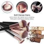 MAANGE Professional Makeup Brushes 15 Pcs Synthetic Makeup Brushes Set with 1 Makeup Sponge & 1 Brush Cleaner (Black Gold) - Image 3