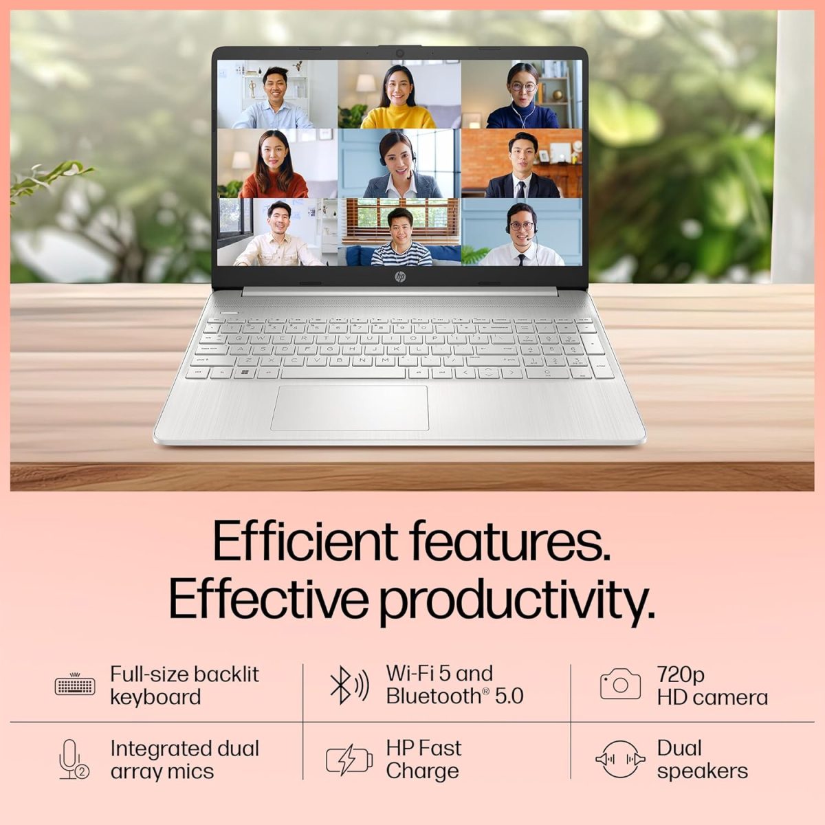 HP 15s, Intel Core i5 12th Gen-1235U Laptop (8GB RAM, 512GB SSD) Anti-Glare, 15.6"/39.6cm, FHD, Win 11, Office 2021, Silver, 1.69Kg, Intel UHD Graphics, Backlit Keyboard, HD Camera, fy5008TU - Image 4