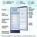 Samsung 223 L, 3 Star, Digital Inverter, Direct-Cool Single Door Refrigerator (RR24D2Z23CU/NL, Camellia Blue, Base Stand Drawer) - Image 3