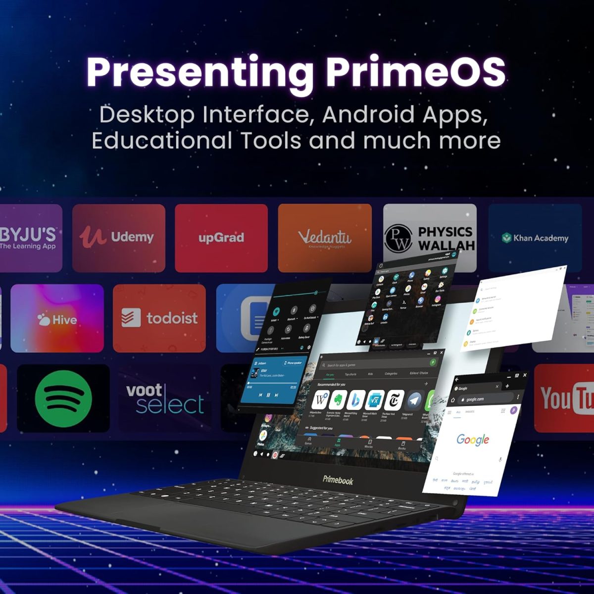 Primebook S WiFi, 2025(New) Android Based MediaTek MT8183 - (PrimeOS) Thin and Light Laptop (11.6 Inch, 1.065 Kg, Type C) (4GB/128GB eMMC Storage) - Image 6