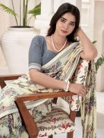 Satrani Women's Georgette Geometric Printed | Floral Printed Saree with Unstitched Blouse Piece - Image 3