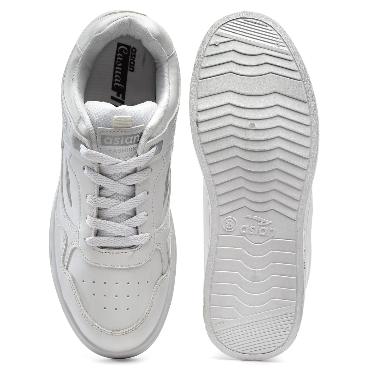 ASIAN Men's BOSTON-01 White Casual Sneaker Shoes with Synthetic Upper Lightweight Comfortable Mid Top Sneaker Shoes for Men's & Boy's - Image 6