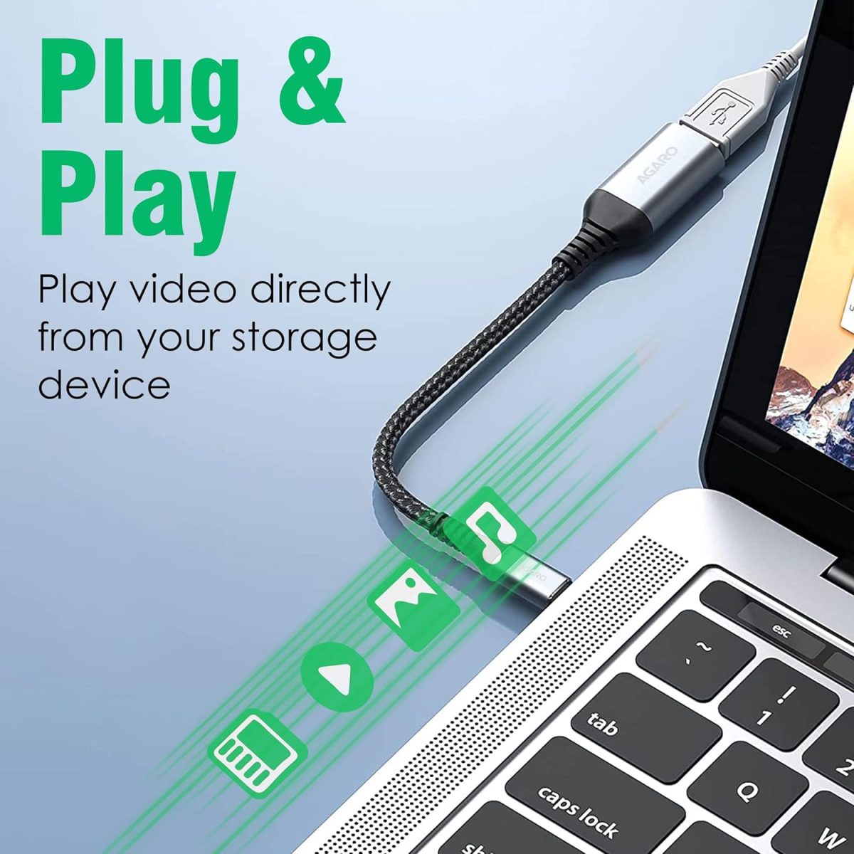 AGARO USB Type C to USB 3.0 OTG Cable, Adapter, Connector, Fast Charging, Data Transfer Speed Up to 10 GBPS, Compatible with Laptops, Tablets, Smartphone and Chargers - Image 6