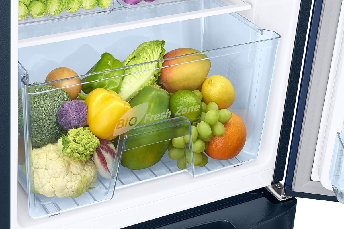 Samsung 183 L, 3 Star, Digital Inverter, Direct-Cool Single Door Refrigerator (RR20C1823CU/HL, Camellia Blue, Base Stand Drawer) - Image 6