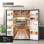 Godrej 600 L Frost Free Smart convertible Zones with Digital Touch Panel, Frost Free Inverter Side By Side Refrigerator(2025 Model, RS EONVELVET 600C RIT BK GL, Black Glass) - Image 5