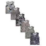 Tinchuk Printed Summer Cotton Sleeveless Boys Tshirt -Mix - Image 2