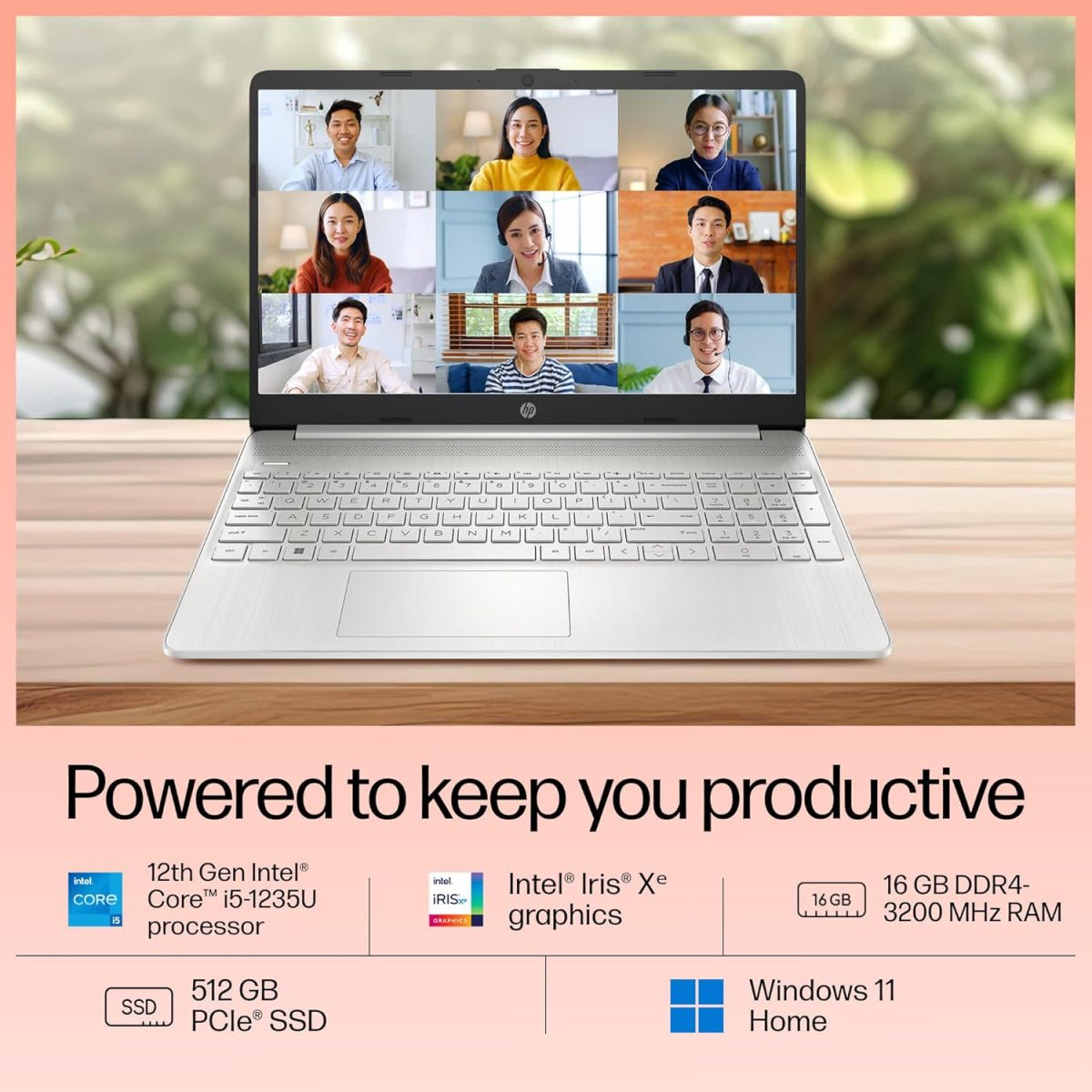 HP 15s, 12th Gen Intel Core i5-1235U,16GB DDR4, 512GB SSD (Win11, Office21, Silver, 1.69kg) Anti-Glare,15.6-inch(39.6cm), FHD Laptop, Intel Iris Xe Graphics, Backlit KB, HD Camera, fq5330TU - Image 5
