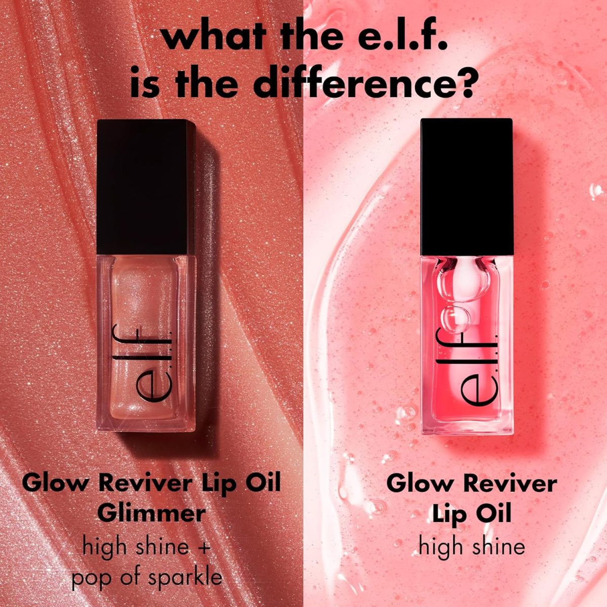 e.l.f. Glow Reviver Lip Oil, Nourishing and Hydrating with High-Shine Glimmer Finish & Sheer Wash Of Color, Minty Scent, Non-Sticky, Vegan & Cruelty-free, Divine Wine - Image 5