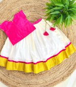Stanwells Kids Baby Girls Cotton Silk Readymade Lehenga Choli Set | Traditional Embroidered South Indian Pattu Pavadai Ethnic Wear for Girls - Image 6