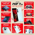 Tecno POP 9 5G Azure Sky, 4GB+128GB| Segment's 1st 48MP Sony AI Camera| Segment's 1st 5G with NFC | D6300 5G Processor | 4+ Year Lag Free Fluency |5000 mAh Battery |Dual Speaker |Without Charger - Image 2