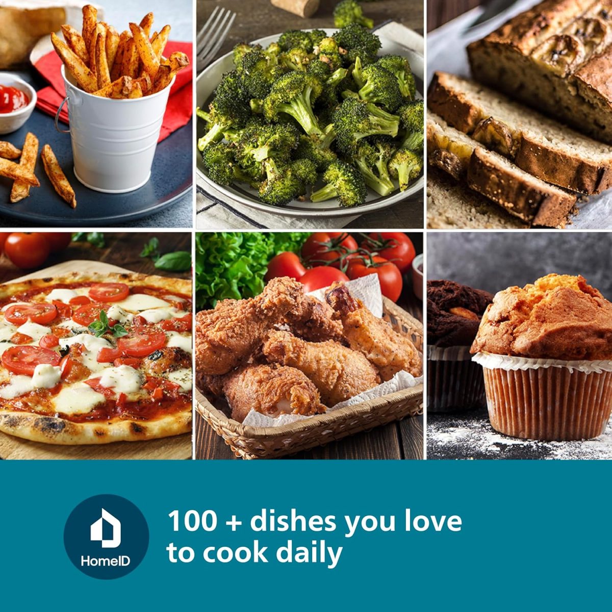 PHILIPS Air Fryer NA120/00, uses up to 90% less fat, 1500W, 4.2 Liter, with Rapid Air Technology (Black), Large - Image 6