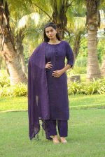 Womanista Women's Purple Crepe Kurta Set with Dupatta - Image 2