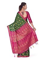 Mimosa Women's Kanchipuram Silk Saree With Unstitched Blouse Piece (4282-65-2D-Bgrn-Rni_Green) - Image 4