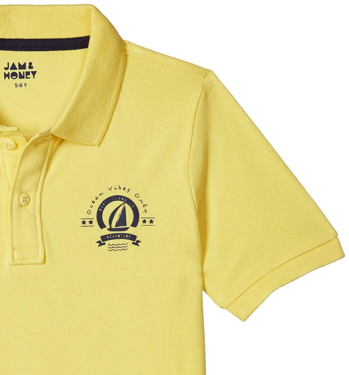 Amazon Brand - Jam & Honey T Shirts for Regular Fit Solid Print Polo | 100% Cotton Half Sleeves Boys Tshirt - Image 3