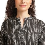 NAINVISH Tops for Women Printed Regular Fit Shirt, Tops for Women Stylish Latest|Office Wear Tops for Women|Cotton Blend Tops for Women|Mandarin Collar Top - Image 6