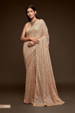 Zeel Clothing Women's Sequins Work Heavy Georgette Saree with Blouse (Latest-Sequins-Party-Saree, Free, Many Colors) - Image 3