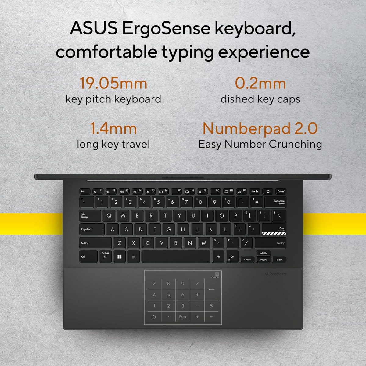 ASUS Vivobook Go 14, AMD Ryzen 3 7320U,Thin & Light (AMD Radeon iGPU/8GB RAM/512GB SSD/FHD/14/60Hz/42WHrs/Windows 11/M365 Basic (1Year)*/Office Home 2024/Mixed Black/1.38 kg) E1404FA-NK3325WS - Image 4