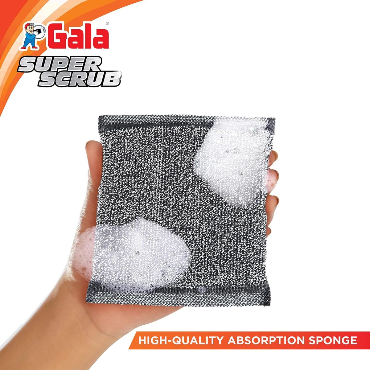 Gala Super Scrub Set – Made of Steel – Black – Pack of 6 - Image 3