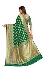 Palvan Sarees for Women Banarasi Kanjivaram Silk Woven Sari | Indian Wedding Saree Unstitched Blouse - Image 3