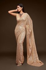 Zeel Clothing Women's Sequins Work Heavy Georgette Saree with Blouse (Latest-Sequins-Party-Saree, Free, Many Colors) - Image 2