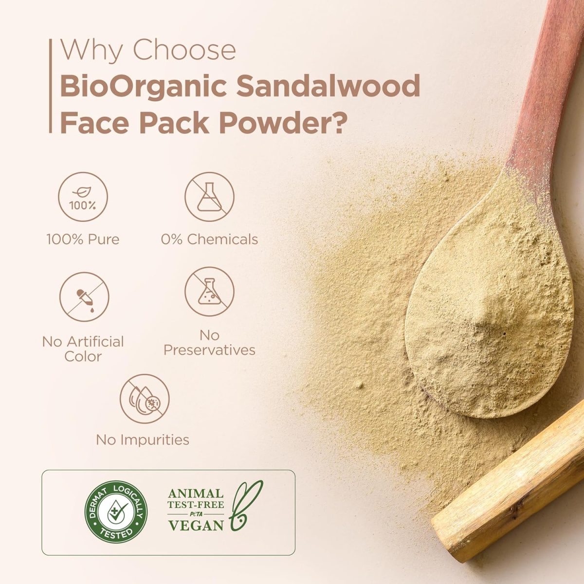Indus Valley Bio Organic Sandalwood Face Pack Powder | Lightens Suntan, Dark Spots & Pigmentation | Prevents Acne Breakouts | Enriched with Chandan Powder for Glowing Skin & Tan Removal - 200g - Image 7