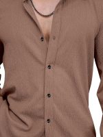 Men's Regular Fit Poly Popcorn Casual Shirt - Image 3