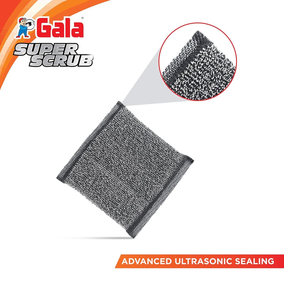 Gala Super Scrub Set – Made of Steel – Black – Pack of 6 - Image 4