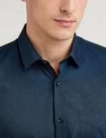 Peter England Men's Everyday Solid Slim Fit Full Sleeve Formal Shirt | Cotton-Rich - Image 4
