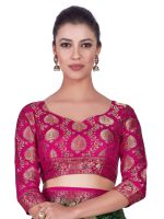 Mimosa Women's Kanchipuram Silk Saree With Unstitched Blouse Piece (4282-65-2D-Bgrn-Rni_Green) - Image 5