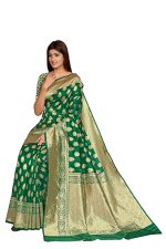 Palvan Sarees for Women Banarasi Kanjivaram Silk Woven Sari | Indian Wedding Saree Unstitched Blouse - Image 4
