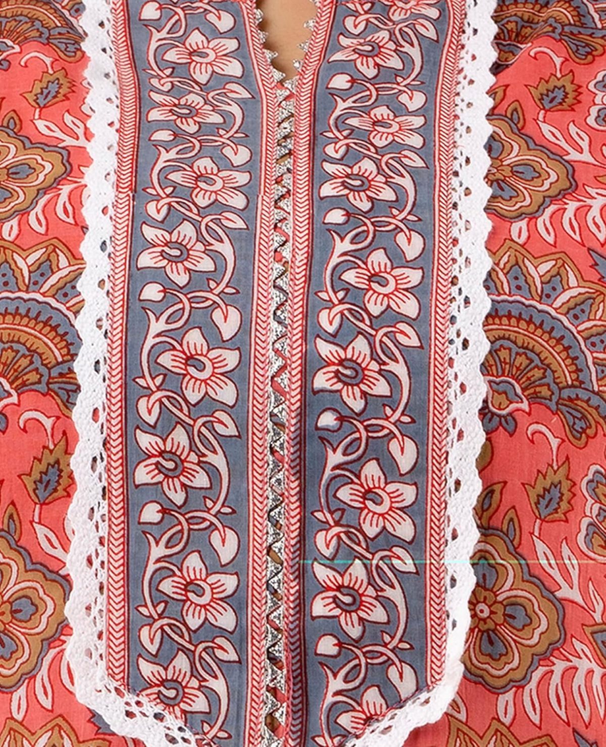ROBOLOX Women's Cotton Printed Floral Straight Kurta with Pants and Dupatta - Image 4