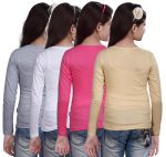 SINI MINI Sinimini Girls Plain Full Sleeve Girls top (Pack of 4) - Image 3