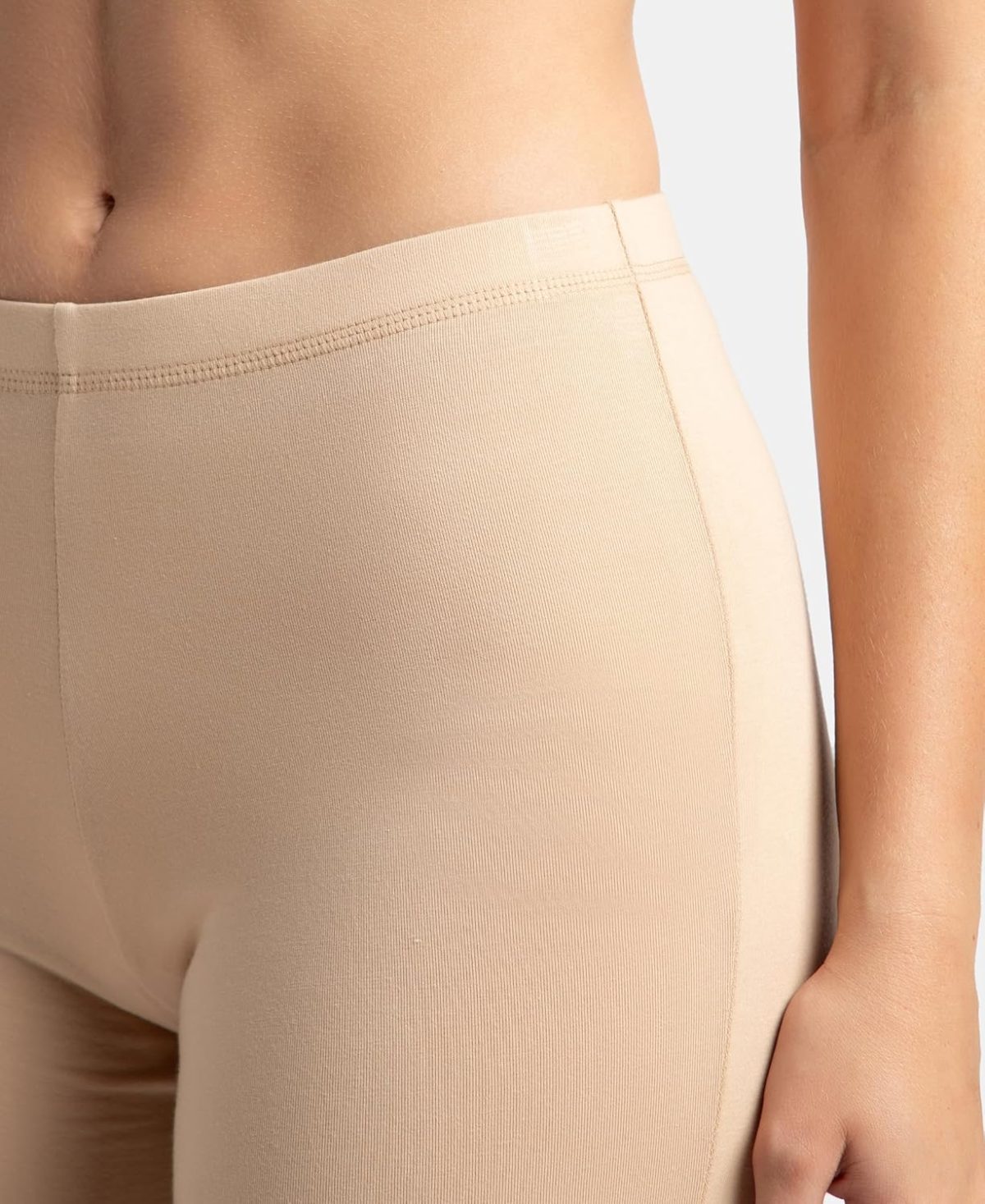 Jockey 1529 Women's High Coverage Super Combed Cotton Elastane Stretch Mid Waist Shorties with Concealed Waistband - Image 7
