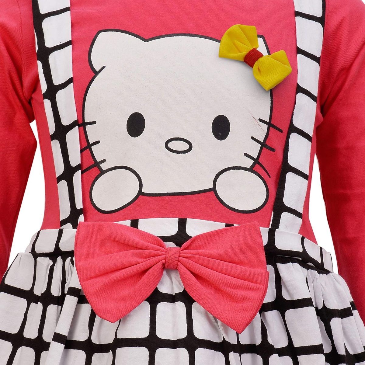 CATCUB Girl's T-Shirt Knee Length Frock - Image 3