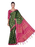 Mimosa Women's Kanchipuram Silk Saree With Unstitched Blouse Piece (4282-65-2D-Bgrn-Rni_Green) - Image 2