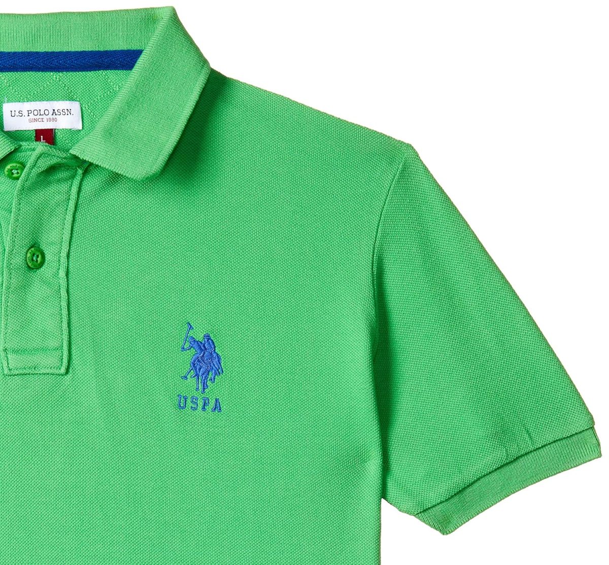 U.S. POLO ASSN. Boys HS Polo Neck T-Shirts (UKTS6912_Poison Green_36T) - Image 3