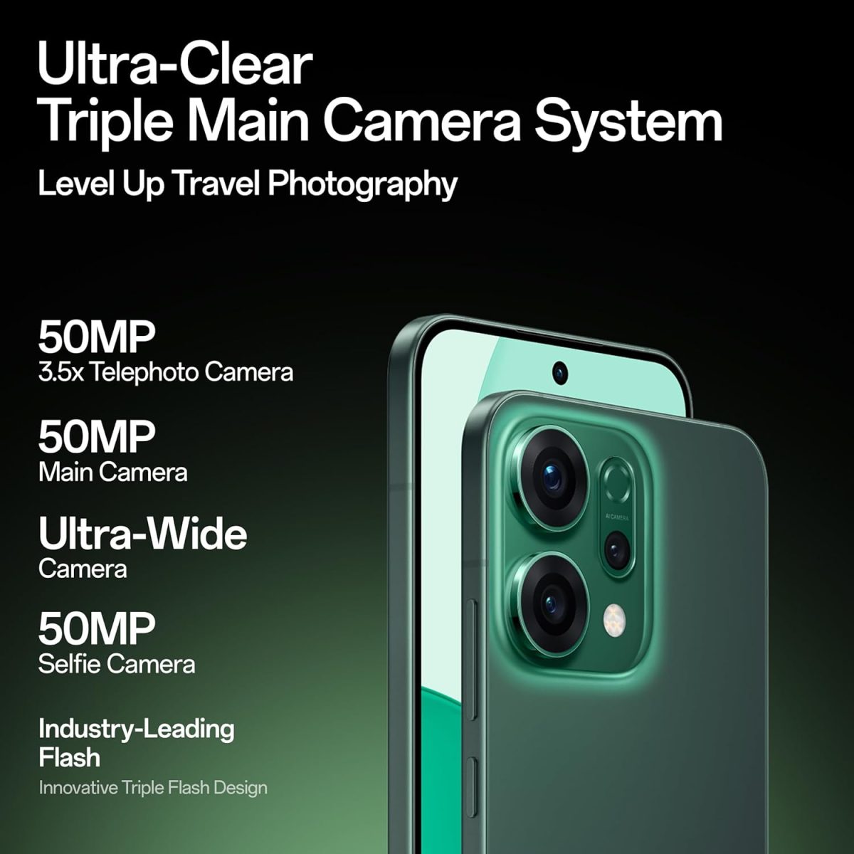 OPPO Reno14 5G (Forest Green, 12GB RAM, 512GB Storage) - Image 4