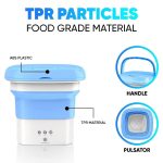 0.8Kg Portable Mini Washing Machine, Foldable Washing Machine Top Load Fully Automatic with 3 Modes Spinner and Dryer, Semi Automatic Bucket Washer for Travel, Home, Baby Clothes (Multicolor) - Image 4